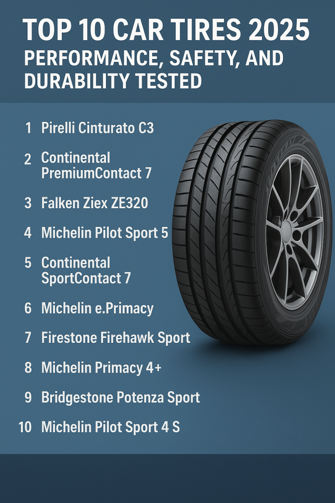 Top 10 Car Tires 2025: Performance, Safety, and Durability Tested